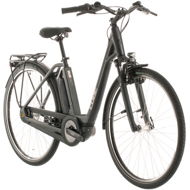 Bicicleta de paseo eléctrica CUBE TOWN HYBRID ONE 400 WAVE Negro 2020 0